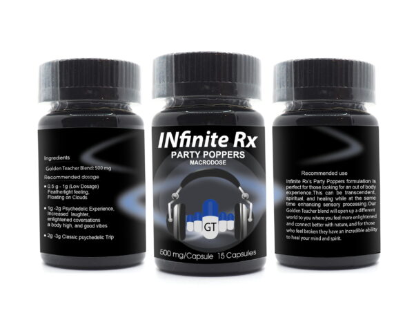 INfinite-Rx-Party-Poppers-Macrodosing-Mushrooms-Capsules-GT-3D-Bottle